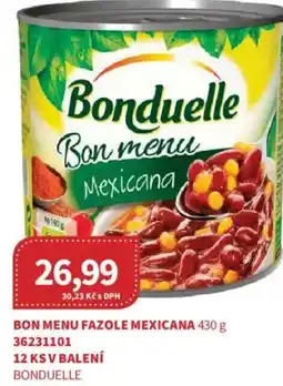 Kubík potraviny Bonduelle bon menu fazole mexicana nabídka