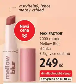dm drogerie MAX FACTOR 2000 calorie Mellow Blur rtěnka nabídka