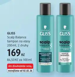 dm drogerie GLISS Scalp Balance šampon na vlasy nabídka