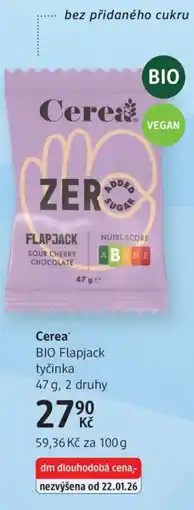 dm drogerie Cerea BIO Flapjack tyčinka nabídka