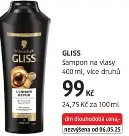 dm drogerie GLISS šampon na vlasy nabídka