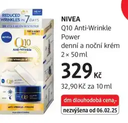dm drogerie NIVEA Q10 Anti-Wrinkle Power denní a noční krém nabídka