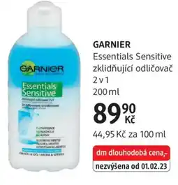 dm drogerie GARNIER Essentials Sensitive zklidňující odličovač 2v1 nabídka