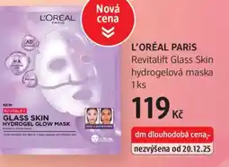 dm drogerie L'ORÉAL PARIS Revitalift Glass Skin hydrogelová maska nabídka