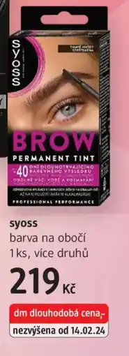 dm drogerie Syoss barva na obočí nabídka