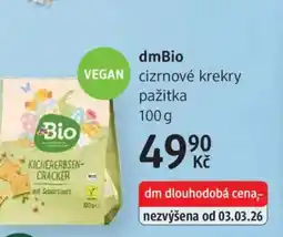 dm drogerie DmBio cizrnové krekry pažitka nabídka