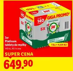 Lidl Jar Platinum tablety do myčky nabídka