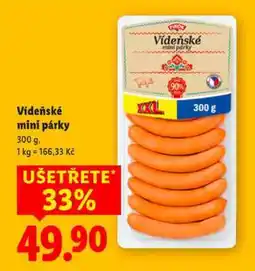 Lidl Vídeňské mini párky nabídka