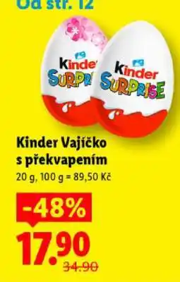 Lidl Kinder VAJÍČKO S PŘEKVAPENÍM nabídka