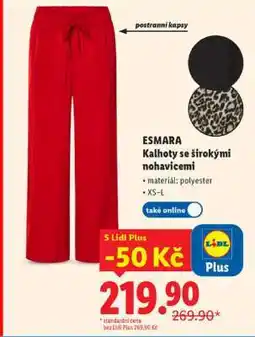 Lidl ESMARA Kalhoty se širokými nohavicemi nabídka