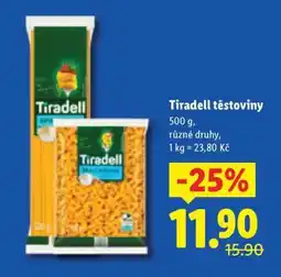 Lidl Tiradell těstoviny nabídka