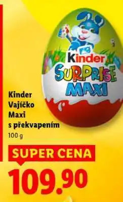 Lidl KINDER VAJÍČKO MAXI S PŘEKVAPENÍM nabídka