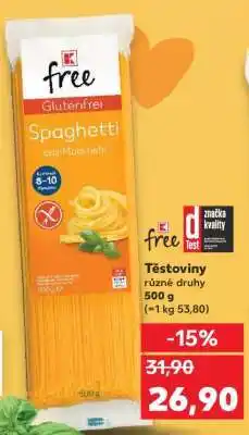 Kaufland Těstoviny různé druhy nabídka