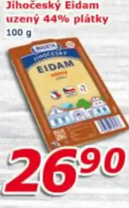 ESO MARKET Madeta Jihočeský Eidam uzený 44% plátky nabídka