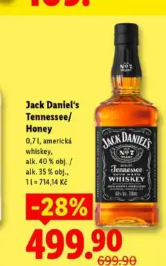 Lidl Jack daniel's honey nabídka