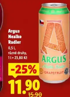 Lidl Pivo argus nealko radler nabídka