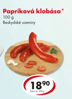 CBA Papriková klobása nabídka