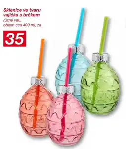Kik Sklenice ve tvaru vajíčka s brčkem nabídka