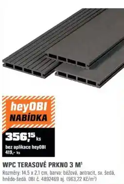 OBI Wpc terasové prkno 3 m nabídka