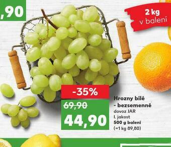 Kaufland Hrozny bílé bezsemenné nabídka
