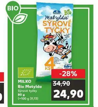 Kaufland Milko bio matylda sýrové tyčky nabídka