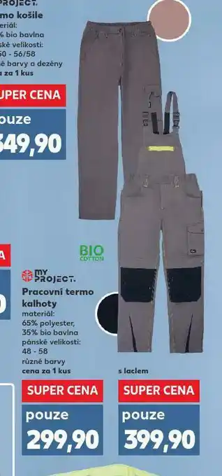 Kaufland Pracovní termo kalhoty s laclem nabídka
