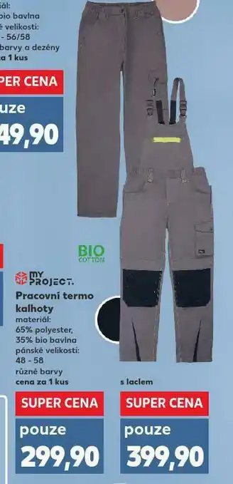 Kaufland Pracovní termo kalhoty nabídka
