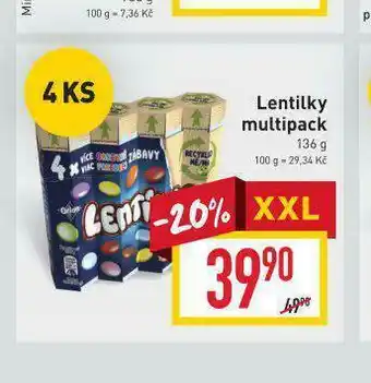 Billa Lentilky multipack nabídka
