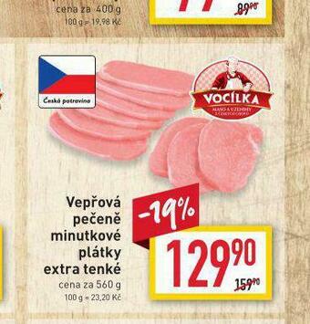 Billa Vepřová pečeně minutkové plátky extra tenké nabídka