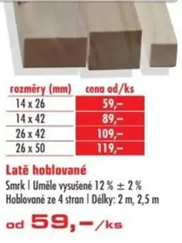 Uni Hobby Latě hoblované nabídka