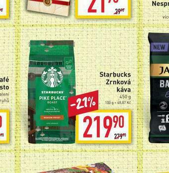 Billa Starbucks zrnková káva nabídka