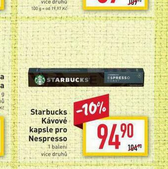 Billa Starbucks kávové kapsle pro nespresso nabídka