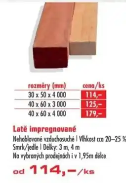 Uni Hobby Latě impregnované nabídka