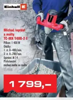 Uni Hobby Míchač lepidel a malty TC-MX 1400-2 E nabídka