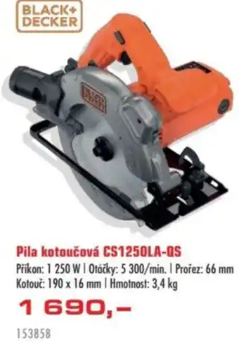 Uni Hobby Black+ Decker Pila kotoučová CS1250LA-QS nabídka