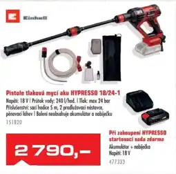 Uni Hobby Einhell Pistole tlaková mycí aku HYPRESSO 18/24-1 nabídka