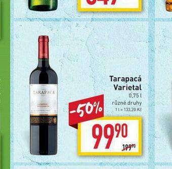 Billa Tarapacá varietal nabídka