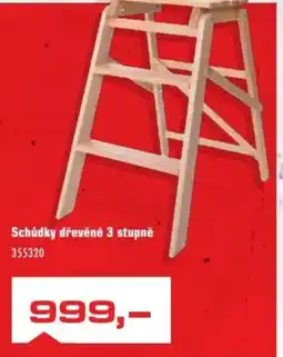 Uni Hobby Schůdky dřevěné 3 stupně nabídka