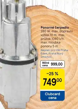 Tesco Ponorné čerpadlo nabídka