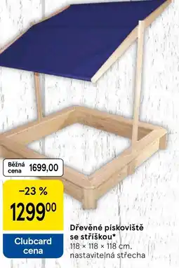 Tesco Dřevěné pískoviště se stříškou nabídka
