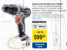 Tesco Daewoo Akumulátorová vrtačka nabídka