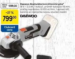 Tesco Daewoo Akumulátorová úhlová bruska nabídka