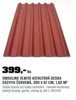 OBI Onduline vlnitá asfaltová deska easyfix červená nabídka