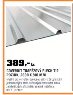 OBI Covernit trapézový plech T12 pozink nabídka