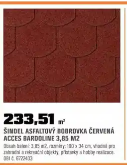 OBI Šindel asfaltový bobrovka červená acces bardoline 3,85 m2 nabídka