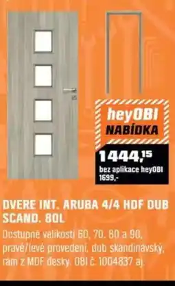OBI Dvere int. aruba 4/4 hdf dub scand. 80L nabídka