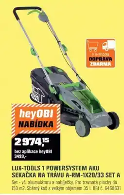 OBI Lux-tools 1 powersystem aku sekačka na trávu A-RM-1X20/33 set A nabídka