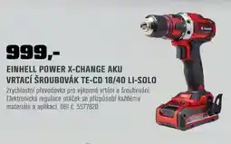 OBI Einhell Power x-change aku vrtací šroubovák TE-CD 18/40 li-solo nabídka