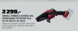 OBI Einhell power x-change aku prořezávací řetězová pila GE-PS 18/15 li bl-solo nabídka