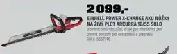 OBI Einhell power x-change aku nůžky na živý plot arcurra 18/55 solo nabídka